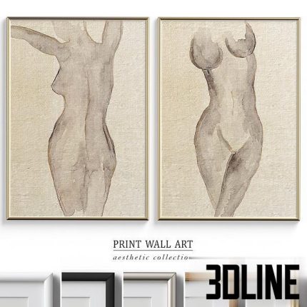 Abstract Woman Figure Wall Art(3dline.net)