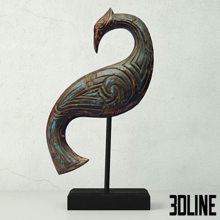 Bali Jackfruit Wood Bird On Stand(3dline.net)