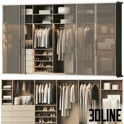 Basic wardrobe made of cabinet 21(3dline.net)