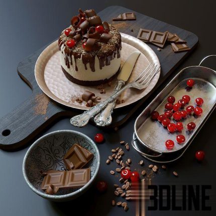Chocolate cake 0(3dline.net)