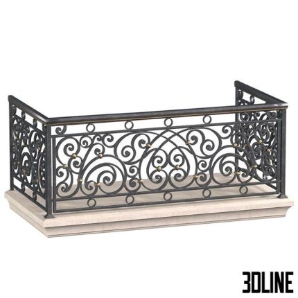 Classic balcony Forged Fence 0(3dline.net)