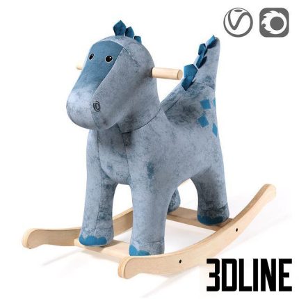Dark blue dinosaur rocking chair 0(3dline.net)