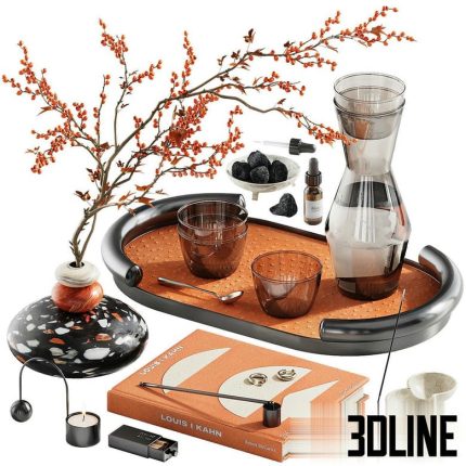 Decorative set with branches ch10(3dline.net)