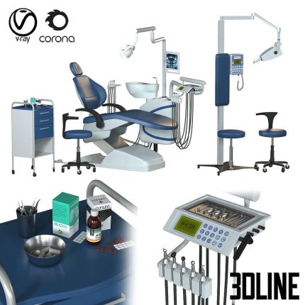 Dental chair unit set hospital equipment (3dline.net)