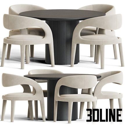 Dining Set 97 (table with chairs) 0(3dline.net)