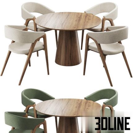 Dining chair and table217 0(3dline.net)