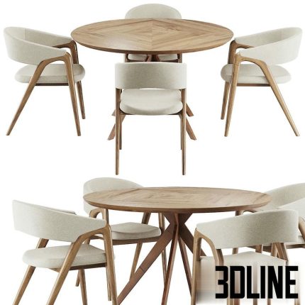 Dinning chair and table set3 65(3dline.net)