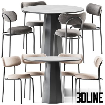Dix Table and Loop Chair by Connubia(3dline.net)