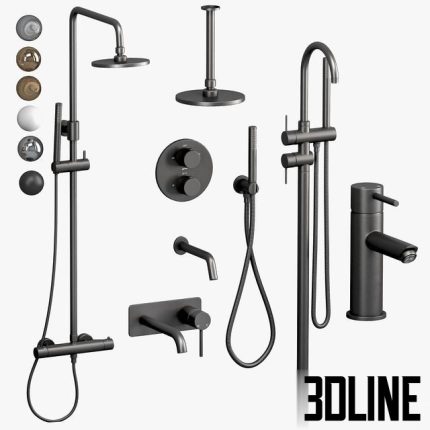 Faucets and shower sets Lusso set 2 0(3dline.net)