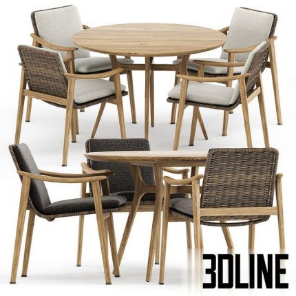 Fynn Outdoor chair by Minotti(3dline.net)