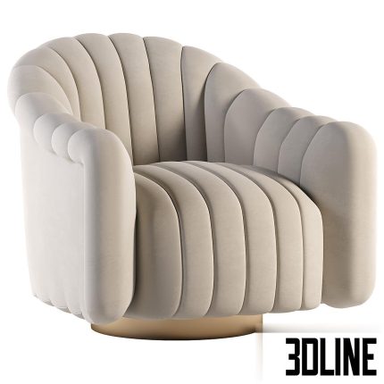 Gray Velvet Swivel Chair(3dline.net)