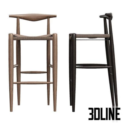 Hans Wegner Counter stool 0(3dline.net)
