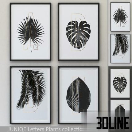 Letters Plants Framed Set-01(3dline.net)