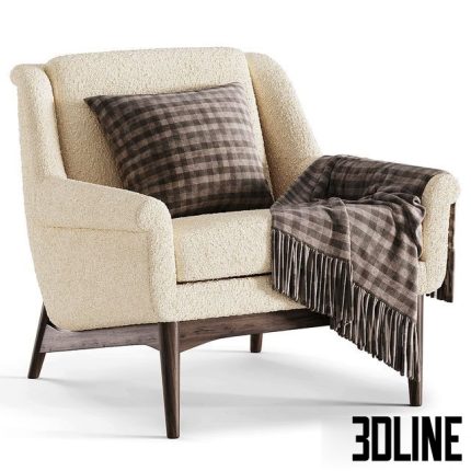 Lulu White Small Armchair 0(3dline.net)