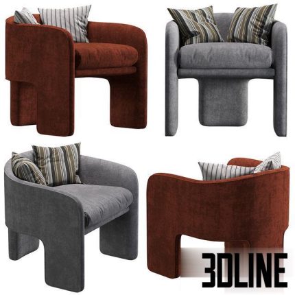 Milo baughman armchair 0(3dline.net)