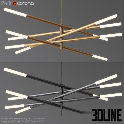 Rousseau Articulating LED Chandelier(3dline.net)