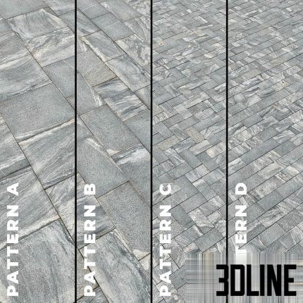 Set of four granite paving textures 7196(3dline.net)