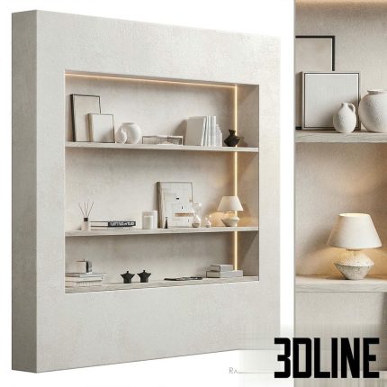 Shelving unit with Zara Home decor01(3dline.net)