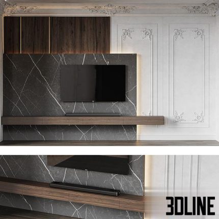 TV Wall Set Pro 01 0(3dline.net)