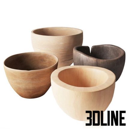 Turned Wooden Bowls 0(3dline.net)