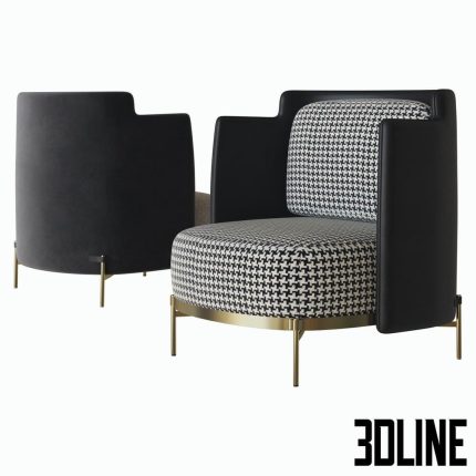 armchair with armrests tape minotti(3dline.net)