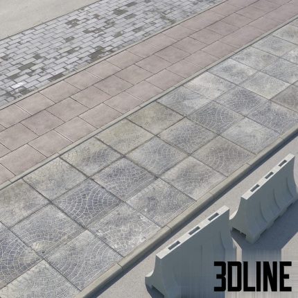 3 versions of the sidewalk with the road(3dline.net)
