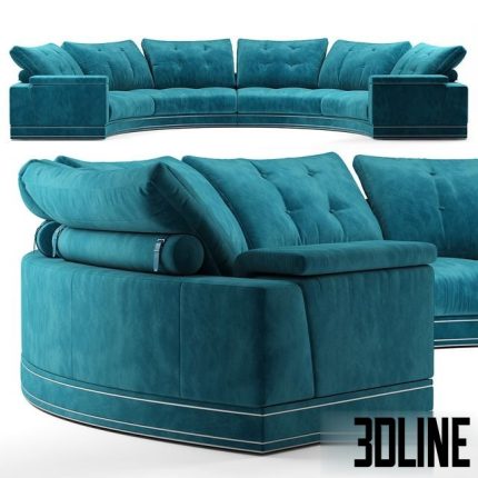 Andrew round sectional velvet sofa – Fendi Casa 0(3dline.net)