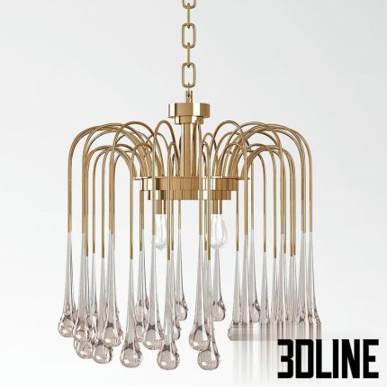 Beveled Murano Glass Teardrop Chandelier(3dline.net)