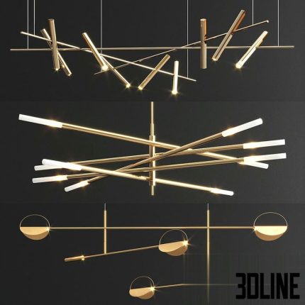Bolia Esprit Rousseau Chandelier - 3 type(3dline.net)