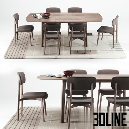 Calligaris Cream Table Stockholm Chair(3dline.net)