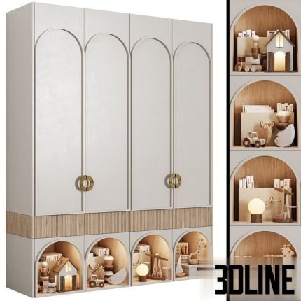Children’s modular wardrobe in neoclassical style 10 0(3dline.net)