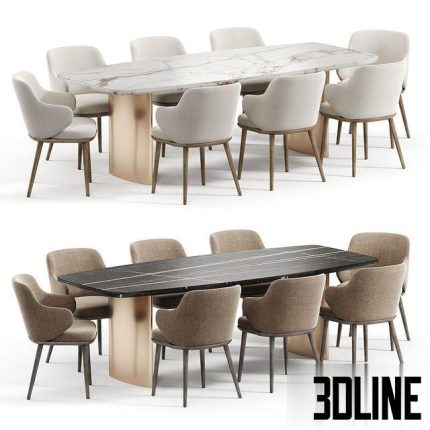 Dining Set 34 with Foyer Chair by Calligaris 0(3dline.net)