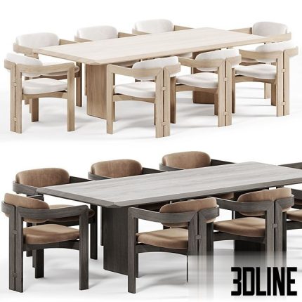 Dolm Plus Table, 0414 Gallottiradice Chair 0(3dline.net)