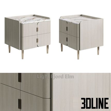 Light Luxury K32 Wood Bedside Table 2(3dline.net)
