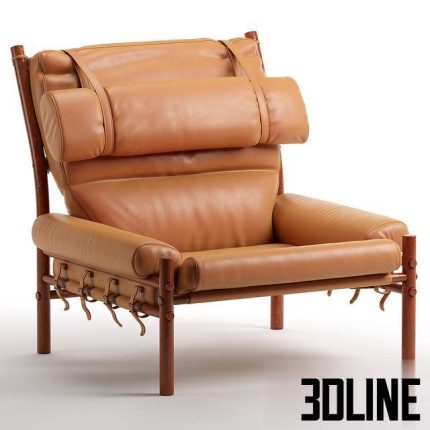 Scandinavian Modern Arne Norell Leather Inca Lounge Chair 0(3dline.net)