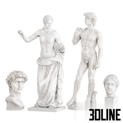 Statues of Aphrodite and David(3dline.net)