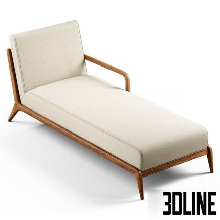 The chaise longue oak and linen 2(3dline.net)