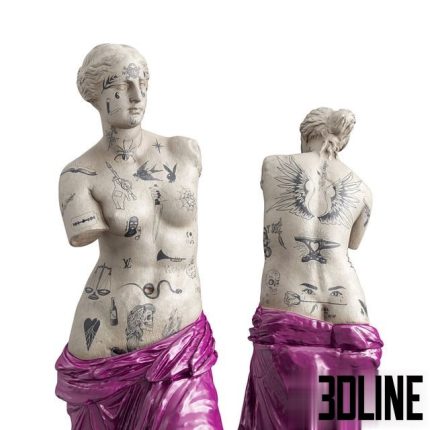 Venus Modern sculpture with tattoo 0(3dline.net)