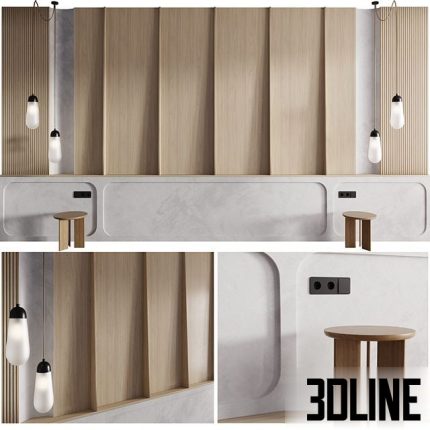 Wall composition Bedroom Headboard 002 0(3dline.net)