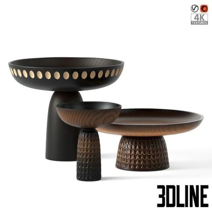 Wooden vases Zanat Nero Bowls 0(3dline.net)