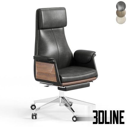 Back Adjustable Swivel Black Executive Chair 0(3dline.net)