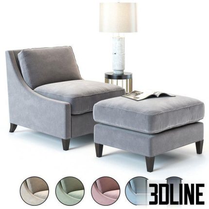 Baker Curved Back Lounge Chair(3dline.net)