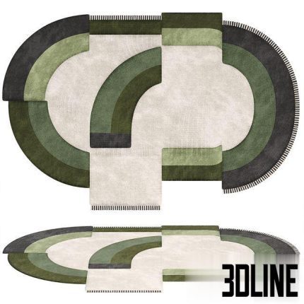 Carpet Contemporary Oval Rug(3dline.net)