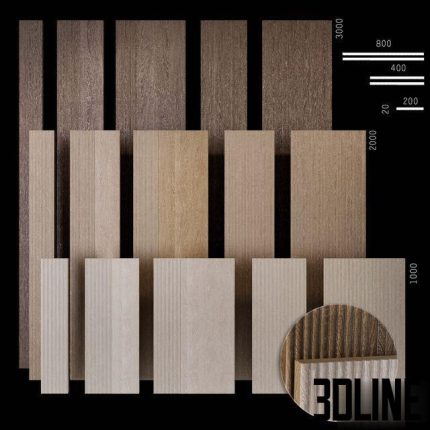 Corrugated wood panels WD9 0(3dline.net)