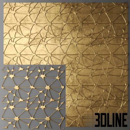 Decor. Panel. Lattice Gold 0(3dline.net)