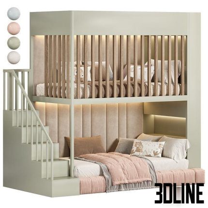 Designer two-level bed Kids room 0(3dline.net)