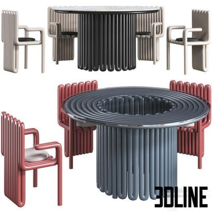 Dining table Helix and chair Helix concept by Zalim Isakov 0(3dline.net)