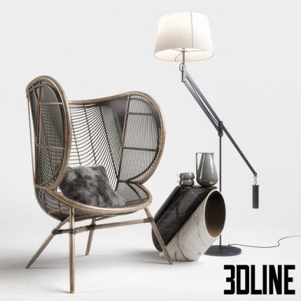 Greige Design Olaf Chair Set 0(3dline.net)