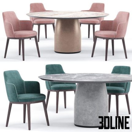 Lucylle dining armchair and bule table – Lema 0(3dline.net)