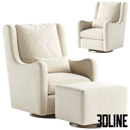 Milo Nursery Glider Chair and Ottoman 0(3dline.net)
